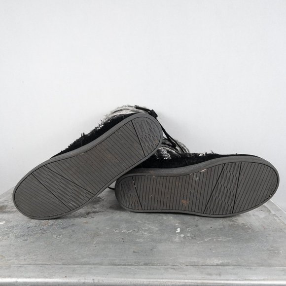 Toms Nepal Woven Faux Fur Lined Boots Leather Suede 9 - Picture 5 of 7